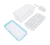 Bandeja para cubitos de hielo con tapa y caja de almacenamiento Silicona de grado alimenticio y material PP Fácil desmoldar Diseño cónico para whisky Cócteles Jugo Café Comida (Azul)