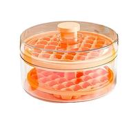 Bandeja para cubitos de hielo de doble capa, 64 piezas Caja de hielo redonda para congelador con tapa Gran capacidad Inodoro Fácil liberación para bebidas frías Cócteles Whisky (Amarilla)