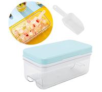 Bandeja para cubitos de hielo de silicona, recipiente apilable, seguro para alimentos, amplio uso, buen sellado, molde para cubitos de hielo con recipiente para