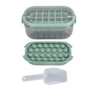 Bandeja para cubitos de hielo, doble capa, 54 rejillas, molde para hacer hielo de gran capacidad con tapa, cuchara para congelador (Verde (tipo de fondo blando))