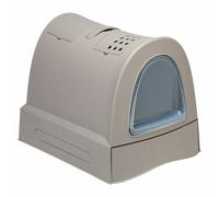 Bandeja para Gatos Aseo Higiénica Cubierta Rápido Limpieza Con Techo Solar Gris