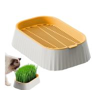 Bandeja para gatos, bandejas de germinación para maceta de gato y, plantación de trigo de doble capa sin tierra para propietarios ocupados