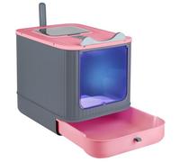 Bandeja para gatos, cazadora automática autolimpiante para gatos, arena cerrada, gato, plástico (PP), 44,5 x 36,5 x 34,5 cm, rosa