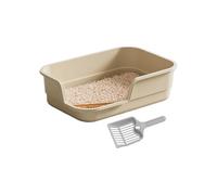 Bandeja para gatos - PP 49 × 13 cm | Open Litter Box With Scoop | Durable Extra-Large Litterr Pan Easy To Clean For Indoor Cats, Pet Owners, And Daily Home Use