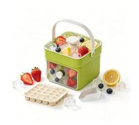 Bandeja para hacer hielo de 50 cubos con tapa a presión, bandeja de silicona de doble capa para congelador, contenedor de almacenamiento portátil con cuchara, fácil liberación para bebidas, cócteles