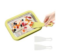 Bandeja para Helado Enrollado, Bandeja Para Rollos De Yogur, Placa Fría Para Helado Con 2 Espátulas, Para Uso Doméstico En Cocina Reuniones Familiares Al Aire Libre Vacaciones Y Cocinar