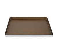 Bandeja para Hornear Aluminio 40x30x3 cm, Antiadherente, Ligera y Resistente - Revestimiento Dorado, Fácil Limpieza, Ideal para Cocina y Pastelería