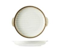 bandeja para hornear Bandeja de cerámica doble oreja for horno doméstico, microondas, utensilios for hornear, tazón ancho for fideos bandeja para hornear(Blanco)