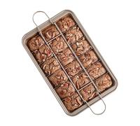 Bandeja Para Hornear - Bandeja Para Brownie | Hoja De Galletas | Construcción De Acero De 31 19,5 4 Cm/12,2 7,68 1,57 Pulgadas, Divisores Extraíbles Para 18 Brownies, Asas En Ambos Lados, Apto