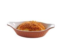 bandeja para hornear Bandeja rectangular de cerámica for hornear arroz con queso y doble oreja, 23 x 10 4, cm Bandejas para hornear(Pink)