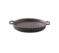 bandeja para hornear Bandeja redonda for hornear, tazón antiadherente de doble oreja for, horno cerámica for el hogar, microondas, utensilios cocina for Bandejas para hornear(Bruin)