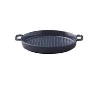 bandeja para hornear Bandeja redonda for hornear, tazón antiadherente de doble oreja for, horno cerámica for el hogar, microondas, utensilios cocina for Bandejas para hornear(Grey)