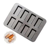 Bandeja Para Hornear Brownie - Acero Al Carbono Antiadherente 8 Cavidades | Rectangular Dividida Para Muffins Para Mini Panes | Bandeja De Barra De Brownie De Pastel De Carne De Porción Indivi