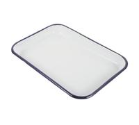Bandeja para Hornear Cocina y Asado Rectangular Esmaltada, de Color Claro | Acero Esmaltado, Superficie Antiadherente y Limpieza Sencilla, Adecuado para Preparar Carne y Comidas Grandes