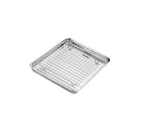 Bandeja para hornear con estante, bandeja para hornear con estante de refrigeración, fácil de limpiar, textura de acero inoxidable 304, antiadherente
