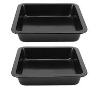 Bandeja para Hornear Cuadrada, 2 uds., Bandeja para Pastel Cuadrada, Bandeja Antiadherente de Acero Al Carbono para Hornear Pasteles, Utensilios de Cocina para Hornear (Negro