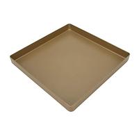 Bandeja para Hornear Cuadrada, Bandeja para Hornear Antiadherente de Aleación de Aluminio Dorada de 28x28x3cm, Herramienta para Hornear Segura para Horno para Pan, Pizza, Pastel