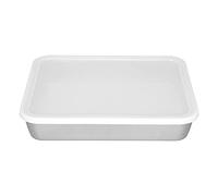Bandeja para hornear de acero inoxidable, bandeja para hornear antiadherente, plana y profunda, caja de almacenamiento de alimentos con tapa (M(66x45x17cm/26x17,72x6,69 pulgadas))