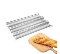 Bandeja para hornear de pan francés, bandeja de vapor de pan para hornear | 3 Pan de francés de acero inoxidable | Bandeja de antiadherente de de acero inoxidable para pizza, galletas