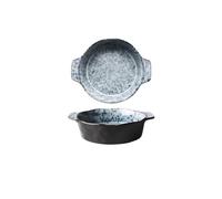 bandeja para hornear, Fuente de porcelana redonda y honda for hornear con asas for lasaña horno(M)