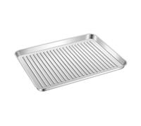 Bandeja para hornear pan Bandeja rectangular de acero inoxidable para horno con lados, uso doméstico para pastelería y asado familiar Bandeja rectangular para horno Bandeja para hornear de acero