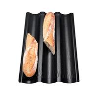 Bandeja Para Hornear Pan Francés Con Diseño De Ondas | Bandeja Antiadherente De Acero Inoxidable | Utensilios Duraderos Y Aptos Para Horno Para Pizza, Carne, Galletas Y Pan