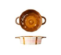 bandeja para hornear Plato for hornear de cerámica gran capacidad, 560ML, Hornear en Casa, tazón arroz, ensaladera, plato sopa Bandejas para hornear(Pink,970ml)