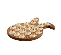Bandeja para huevos de diablo de Pascua - Placa de madera con forma de conejo con 21 agujeros | Contenedor de huevos Deviled Eggs Container Candy Snack Soporte | Bandeja de servir de de Pascua
