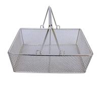 Bandeja para Instrumentos MéDicos Acero Inoxidable 304 Cestas Perforadas Malla Industrial para EsterilizacióN Con DiseñO Asa Rejilla 9 Mm Adecuada para CirugíA Y OdontologíA 40x25x20cm