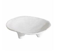 Bandeja para Joyas 2 Pcs Ceramic Jewelry Storage Tray Irregular Creative Display Rack Multi-Function Portable Three Legged Photography Props(White)