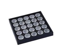 Bandeja para joyas, caja expositora con tapa, recipiente redondo vacío, vitrina con ventana transparente, cristal de aluminio, carcasa a prueba de polvo