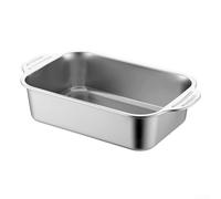 Bandeja para lasaña comercial de acero inoxidable, 3 tamaños, apta para horno, 46 cm, grande (45 d)