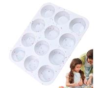 Bandeja para magdalenas, moldes para hornear | Molde antiadherente reutilizable resistente al calor, 12 tazas para horno, freidora de aire, microondas, congelador, camping