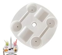 Bandeja Para Mesa Con Sombrilla De Playa - Mesa Con Sombrilla Ajustable Para Exteriores Con Portavasos Y Compartimentos Para Refrigerios | Bandeja De Msa Portátil De ABS Con Orificio Para Sombrila P