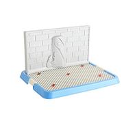 Bandeja para orinal de interior para perros y cachorros con protección de poste de orina, pared de simulación, almohadilla para cachorros sin rasgaduras, inodoro para cachorros machos/machos, ideal