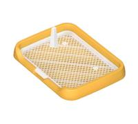 Bandeja para orinal para perros - Plataforma de entrenamiento con rejilla de red, base plana para soporte para orinar | ABS + PP, estructura de soporte de columna extraíble, configuración de la