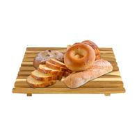 Bandeja Para Pan | Suministros para el Hogar de Madera Antideslizante de Gran Capacidad | Bandeja Para Servir Pan | Para Bagel Tostada Carne Snack Hornear Cortar Partir Mostrar Cocina Regalo