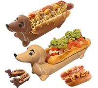 Bandeja para perros salchicha,bandeja de dachshund de hot dog,plato de cena con forma de sándwiches para cachorros,divertida bandeja para servir sushi,Contenedor De Alimentos De Formas De Perro