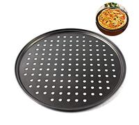 Bandeja para pizza con rejilla de agujeros, 26 cm, antiadherente, de acero al carbono, para hornear pizzas, redonda, para uso en casas, restaurantes