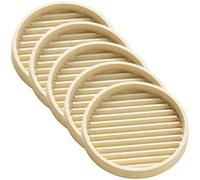 Bandeja para Plantas Redonda de Resina PP, Base para Macetas, 5 Pzas | Bandeja de Goteo para Plantas Moderna con Crestas Elevadas para Jardín, Terraza, Balcón(10x1.8cm/3.9x0.7in)