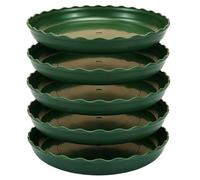 Bandeja para Plantas Redonda Verde, Base para Macetas Riego, Pack de 5 | Bandeja de Goteo para Plantas de Resina Gruesa para Jardín, Terraza, Balcón, Pasillo(13.5x2cm/5.3x0.8in)