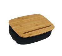 Bandeja para portátil con cojín de bambú negra y natural de 36x26x13 cm - LOLAhome