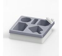 Bandeja para portavasos de sofá con organizador giratorio de 360 grados y aperitivos, base desmontable, silicona impermeable, para uso en sofá, cama, coche, oficina y campamento (gris)