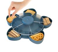 Bandeja Para Refrigerios Con Tapa: Bandeja Divisoria Giratoria, Perfecta Para Guardar Refrigerios, Recipiente Dividido Giratorio | Para Con Base Antideslizante | Para Verduras, Frutas,