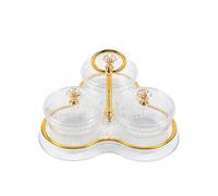 Bandeja para Servir Aperitivos de Frutas Secas, Plato a Prueba de Polvo para Dulces y Nueces, Tarro de Almacenamiento de Cocina para Uso en Comedor y Hogar 3 Grids