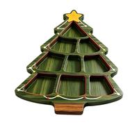 Bandeja para Servir Aperitivos Navideños Bandeja Dividida Decorativa Postre | Bandeja de Madera para Comida Navideña Para queso frutos secos aperitivos fiesta navideña reunión familiar mesa de com Do