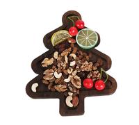 Bandeja para servir árbol de Navidad, 28 x 21 cm, bonito plato de postre de madera, bandeja de galletas para tartas de frutas, vajilla de comida navideña, decoración de , cocina, comedor
