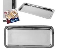 Bandeja para servir, bandeja para servir, bandeja de camarero, de acero, rectangular, 40 x 18 cm