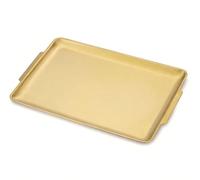 Bandeja para Servir de Acero Inoxidable,Bandeja de Desayuno,Oro,Plato Grande, Plateado de 40 x 28 cm,Cocina, Plato de Fiesta