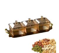 Bandeja para servir dividida - Contenedor multifuncional para aperitivos, plato de alimentos portátil | Placa de almacenamiento transparente, molde de frutas, caja de confitería, recipiente resistente